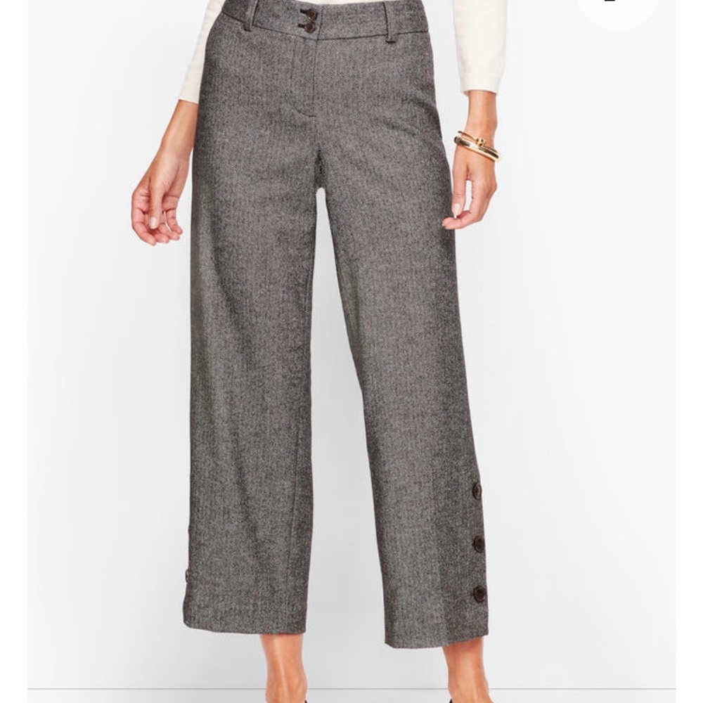 Talbots Charcoal Cropped Pants with Button Detail